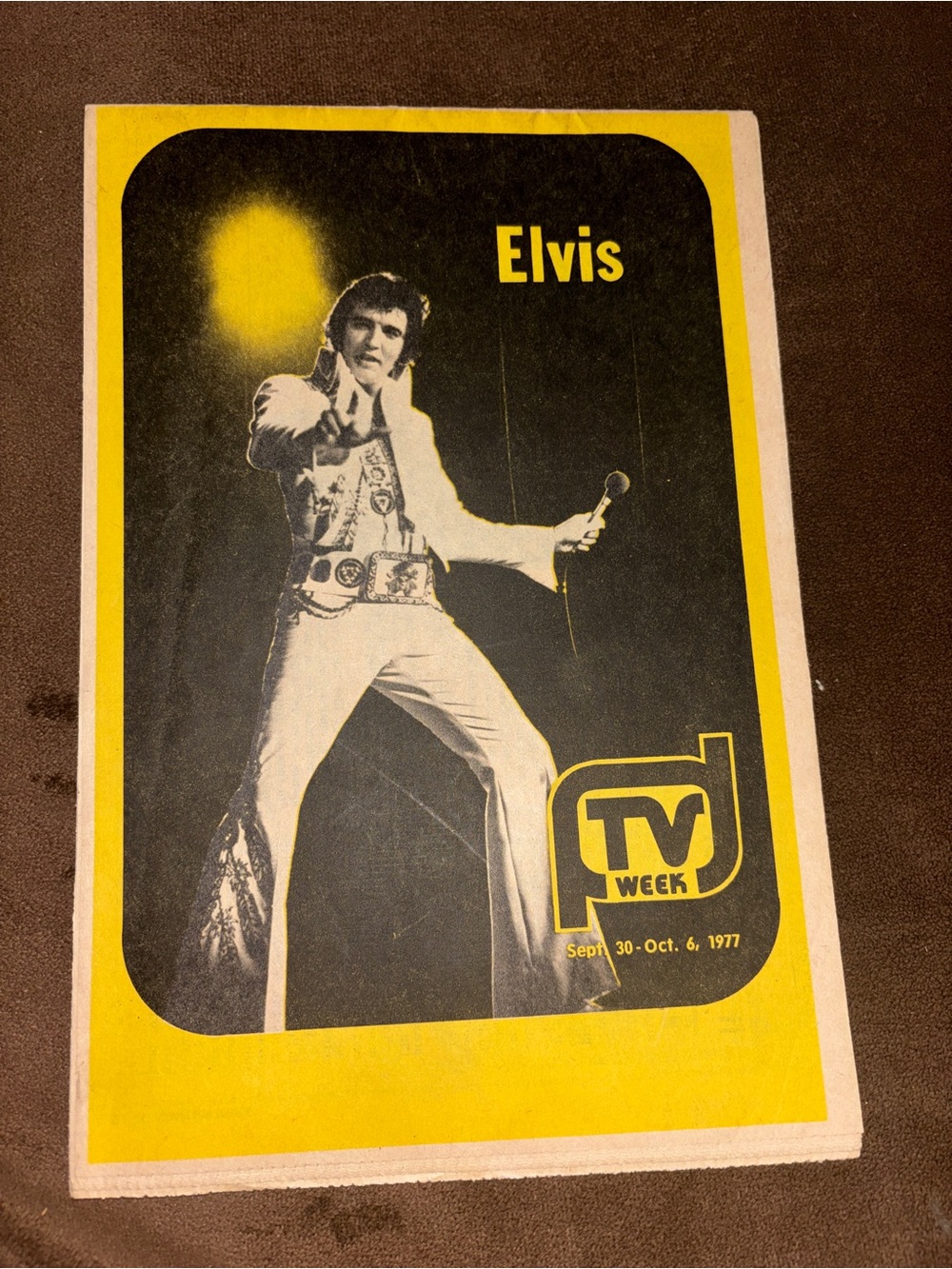 Elvis TV Week Cover Poster - Yellow & Black
